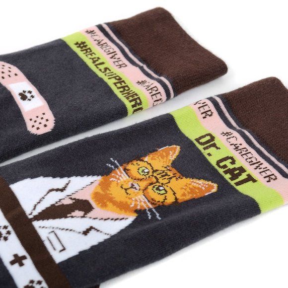 Health Care Heroes -Dr. Cat- Novelty Socks S/M - Picture 6 of 10